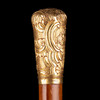 独角鹿西洋古董古典人物鎏金浮雕纹饰杖柄马六甲藤条杖身古董手杖 商品缩略图0