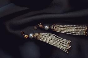 珍珠长流苏耳环