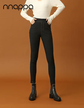 高弹棉毛圈单层牛仔铅笔裤29238