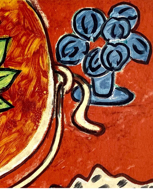 独角鹿西洋古董现代艺术大师马蒂斯彩色木刻版画作品木兰花静物 商品图3
