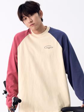 「Galent极蓝」CX222001/三色拼撞袖基础款长袖T