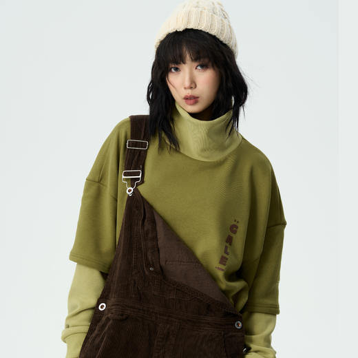 特价款不退不换「Galent极蓝」WY222005/假两件高领卫衣 商品图0