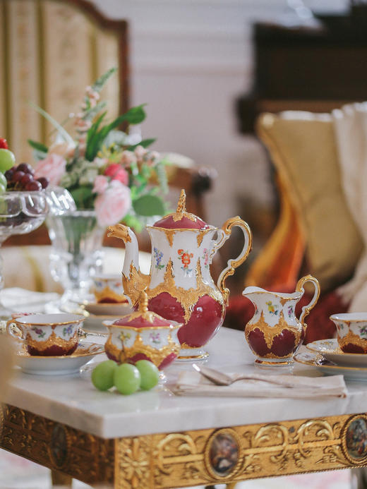 独角鹿西洋古董梅森瓷器花瓶瓷偶摆件杯碟下午茶套装烛台订金 商品图4