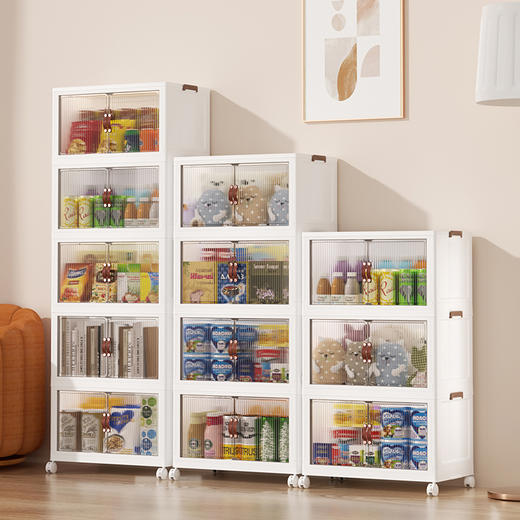 加厚免安装折叠箱家用滑轮式收纳箱特大号落地整理储物柜 商品图0