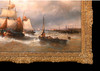 独角鹿西洋古董比利时著名画家F.MUSIN签名油画《出港船舶》 商品缩略图4