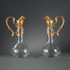 独角鹿西洋古董摆件法国铜鎏金涡卷叶纹雕花水晶酒壶一对 商品缩略图0