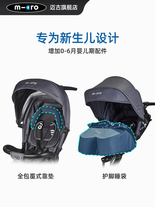 【micro迈古】0-3岁舒适遛娃车 360升级款婴儿散步车 TR-CN0034 商品图2