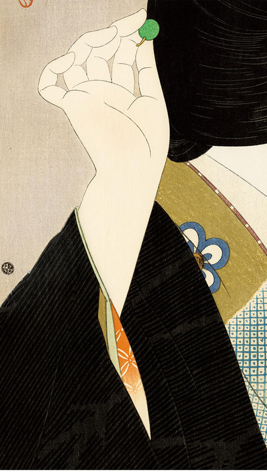 独角鹿西洋古董伊東深水签名限量版浮世绘版画现代美人集第二辑瞳 商品图3