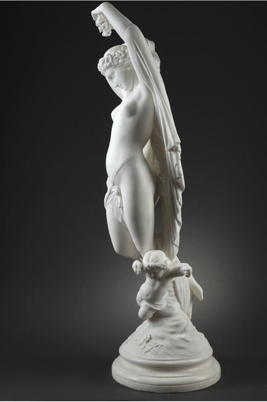 独角鹿西洋古董法国雕塑家Pradier新古典主义大理石人物雕塑晨 商品图3
