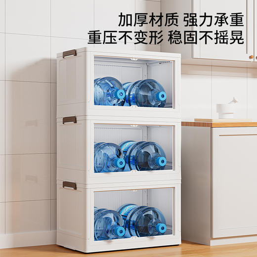 加厚免安装折叠箱家用滑轮式收纳箱特大号落地整理储物柜 商品图7