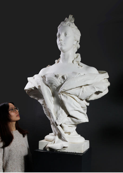 独角鹿西洋古董雕塑意大利卡拉拉大理石贵族妇女半身雕像 商品图1