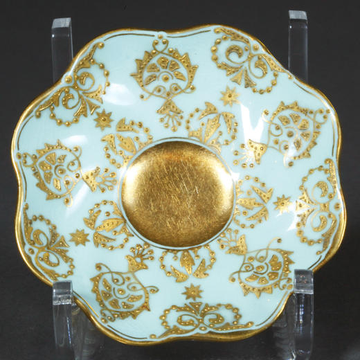 独角鹿西洋古董1880年代英国出品COALPORT出品绿色杯碟下午茶杯碟 商品图4