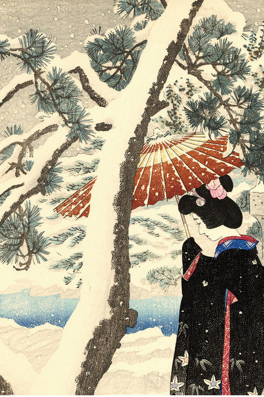 独角鹿西洋古董伊東深水签名限量版浮世绘版画现代美人集第一辑 商品图2