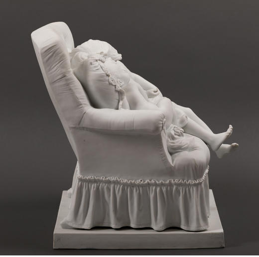 独角鹿西洋古董法国雕塑家设计创作人物主题素胎瓷雕塑《巢》 商品图3