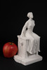 独角鹿西洋古董雕塑法国瓷都签名喷泉上的年轻女子素胎瓷雕像摆件 商品缩略图1