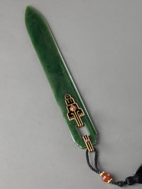 独角鹿西洋古董宝诗龙Boucheron18K金镶珐琅玛瑙红宝石碧玉翻书杖