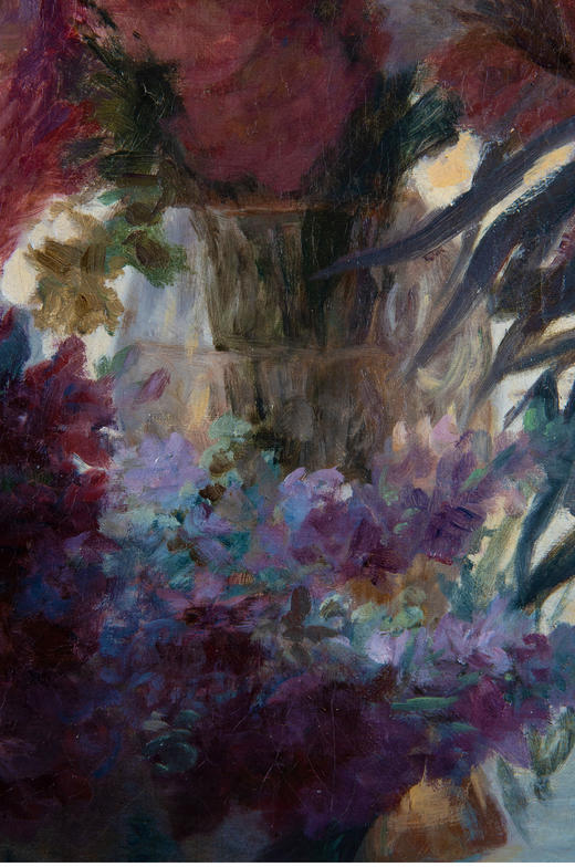 独角鹿西洋古董法国画家G. Lecreux签名花卉静物布面油画《花束》 商品图3