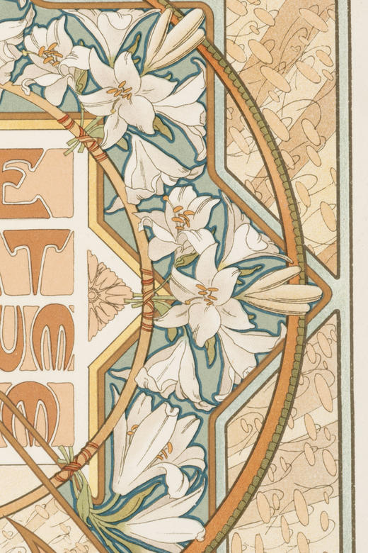 独角鹿西洋古董法国捷克大师穆夏原版系列《我们的天父》版画作品 商品图2