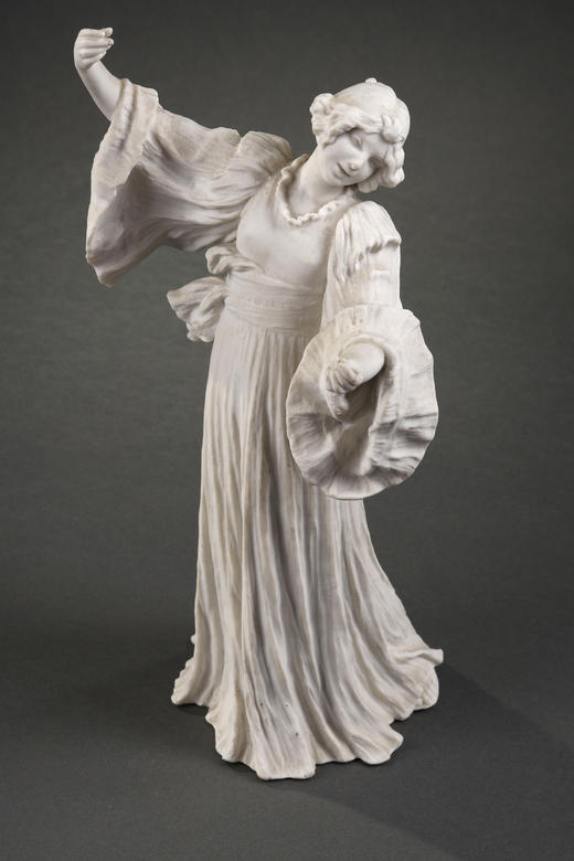 独角鹿西洋古董法国雕塑家创作塞弗尔瓷窑素胎瓷雕塑歌唱的舞者 商品图2