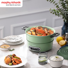 摩飞（Morphyrichards）多功能锅 家用多用途锅 电火锅料理锅鸳鸯锅电热锅电煮锅 3升 火锅锅 MR9087 薄荷绿