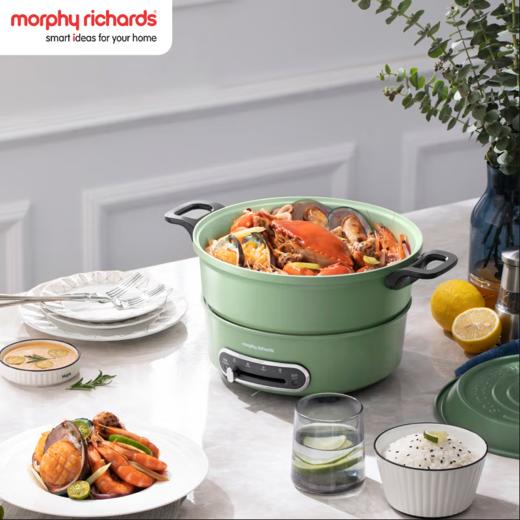 摩飞（Morphyrichards）多功能锅 家用多用途锅 电火锅料理锅鸳鸯锅电热锅电煮锅 3升 火锅锅 MR9087 薄荷绿 商品图0