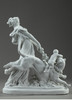 独角鹿西洋古董雕塑家Carrier-Belleuse素胎瓷 牵着母狮的狄安娜 商品缩略图2