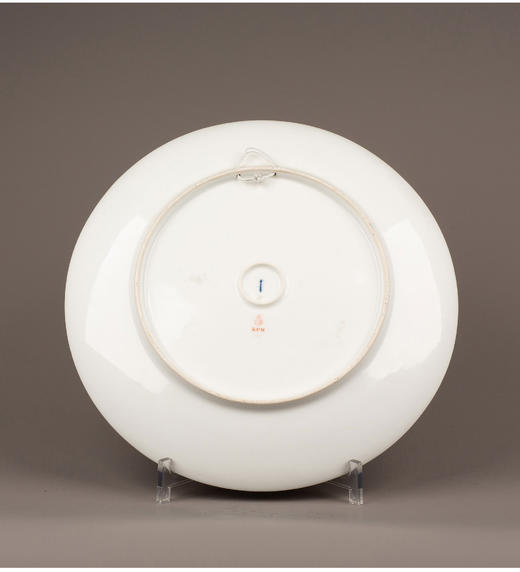 独角鹿西洋古董瓷器德国KPM Gustav Kämper雏菊描金浮雕玉石瓷盘 商品图4