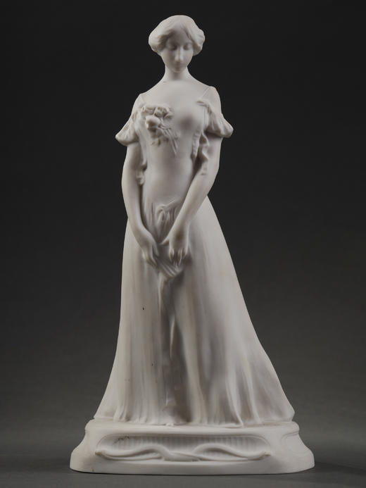 独角鹿西洋古董艺术家创作塞弗尔瓷窑出品素胎瓷雕塑《舞会之后》 商品图0
