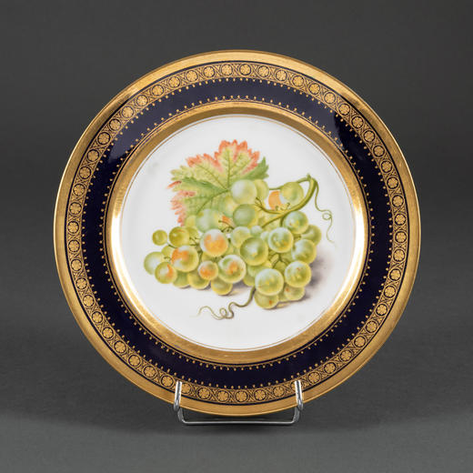 独角鹿西洋古董法国Darte frères Paris工坊出品水果主题瓷盘5件 商品图3