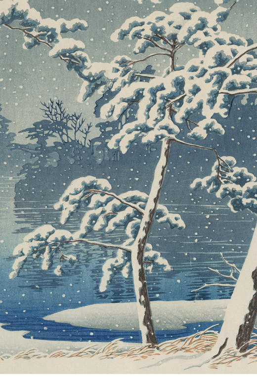 独角鹿西洋古董日本著名大师川濑巴水新版画东京二十景千束池 商品图1