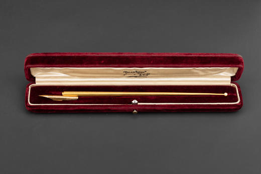 独角鹿西洋古董1906年出品18k金制珍珠镶嵌古董蘸水笔 商品图1