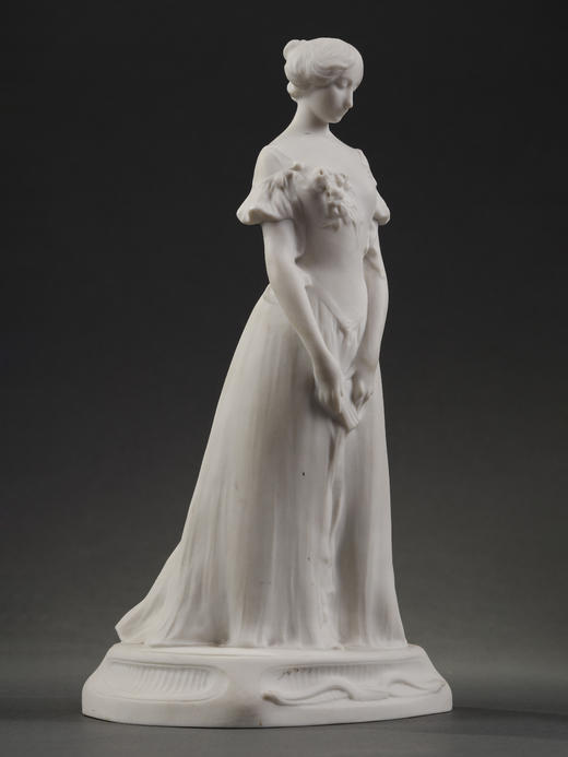 独角鹿西洋古董艺术家创作塞弗尔瓷窑出品素胎瓷雕塑《舞会之后》 商品图2