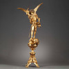 独角鹿西洋古董法国雕塑家签名青铜鎏金雕塑《圣米迦勒》 商品缩略图0