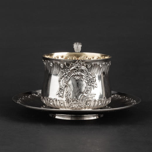 国内现货独角鹿西洋古董银器路易十五风格纯银茶杯早餐杯咖啡杯 商品图2