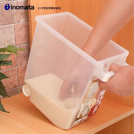 5F 利快生活 inomata米桶10kg日本进口手柄米箱储米器厨房用带滑轮米缸米面器 商品图1