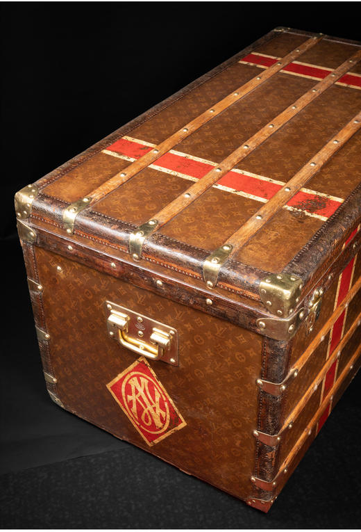 独角鹿西洋古董奢侈品牌Monogram经典老花款彩绘条纹旅行箱行李箱 商品图1