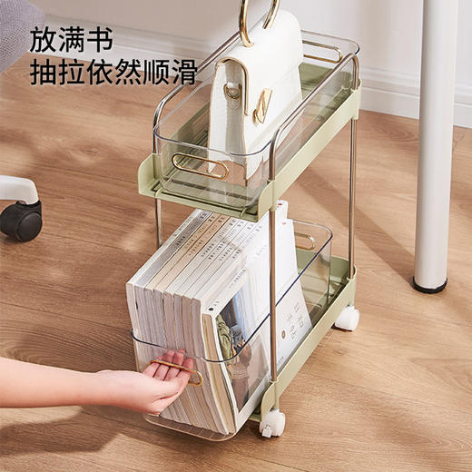 桌面化妆品大敞口收纳盒轻奢大容量抽屉式可移动置物架 商品图4