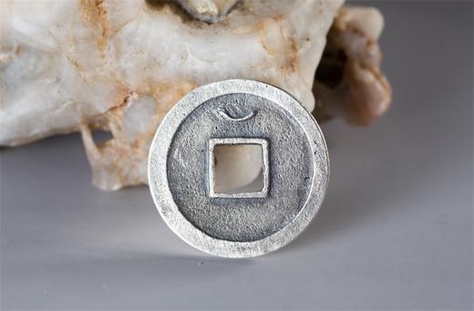 矩德泉坊 纯银手作 开元通宝（背月细字2.4厘米版）063 商品图5