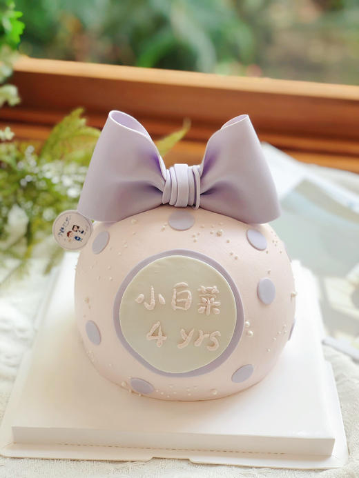 球形翻糖蝴蝶结奶油蛋糕 下单前请仔细阅读商品详情 商品图0