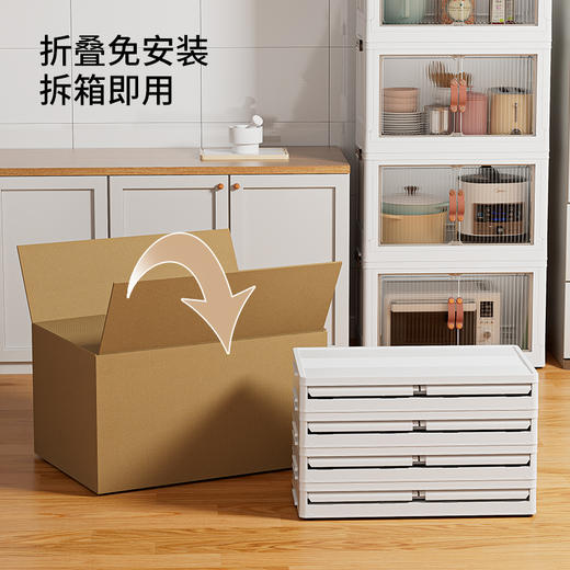 加厚免安装折叠箱家用滑轮式收纳箱特大号落地整理储物柜 商品图6