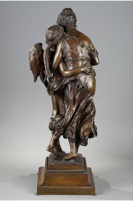 独角鹿西洋古董雕塑法国著名雕塑家签名爱神主题青铜雕塑《秘密》 商品图2