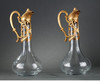独角鹿西洋古董摆件法国铜鎏金涡卷叶纹雕花水晶酒壶一对 商品缩略图2