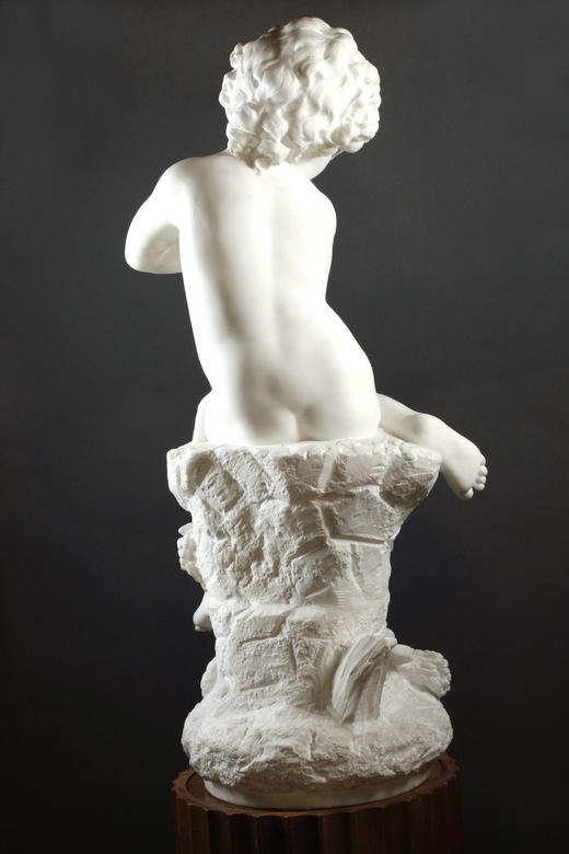 独角鹿西洋古董家居摆件19世纪晚期意大利出品大理石雕塑 商品图3