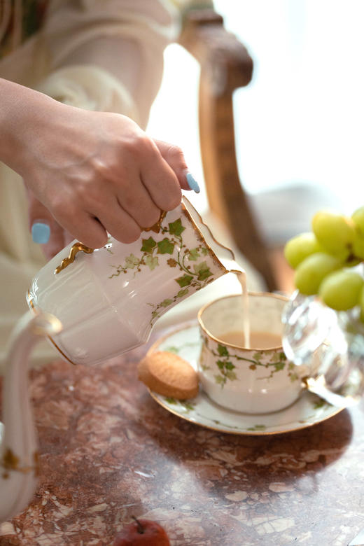 独角鹿西洋古董法国利摩日地区Merlin Perriez出品瓷质下午茶全套 商品图2