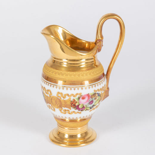 独角鹿西洋古董欧洲出品铜鎏金瓷器花卉主题下午茶双人茶具套件 商品图1