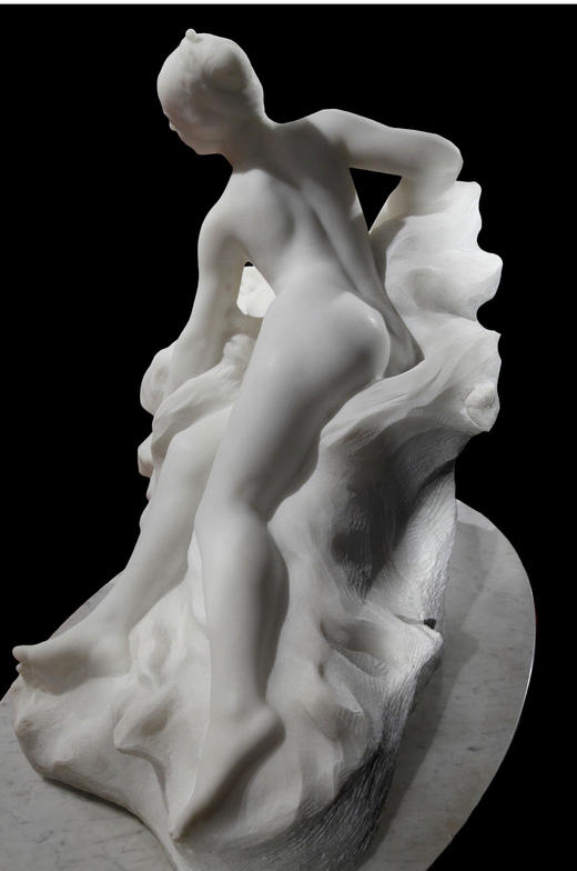 独角鹿西洋古董雕塑法国著名雕塑家作品卡拉拉大理石雕塑《寓言》 商品图1