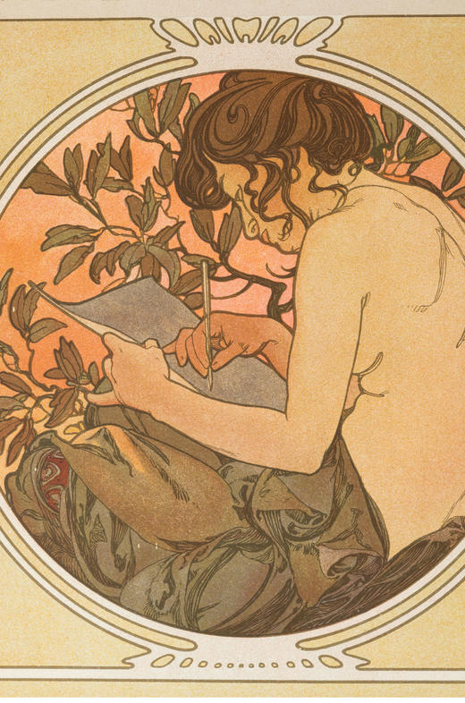 独角鹿西洋古董穆夏签名Documents décoratifs内页原版版画57页 商品图4