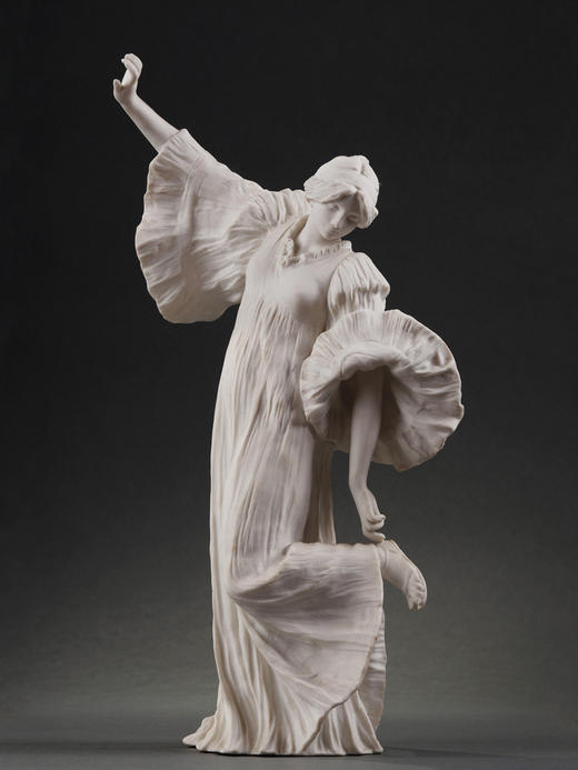 独角鹿西洋古董法国雕塑家塞弗尔新艺术风素胎瓷雕塑穿舞鞋的舞者 商品图0