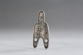 矩德泉坊 纯银手作 三孔布下专背十二朱（5.3厘米版）082