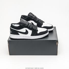 乔丹AJ1低帮男女板鞋（三）白黑钩